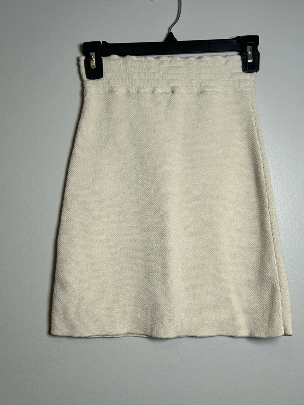Free people ivory knit Mini Skirt XS pull on cotton blend sweater skirt